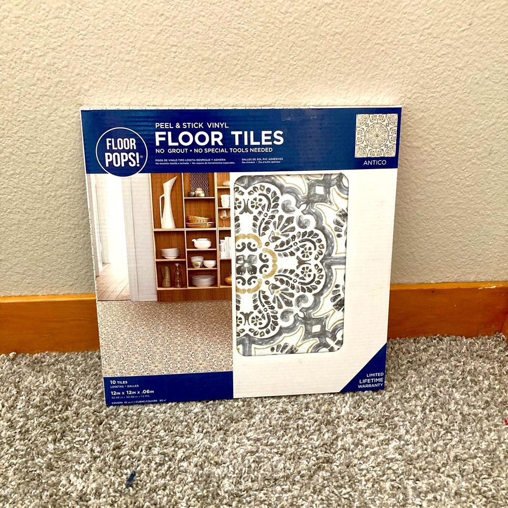 FLOOR POPS! Peel & Stick Vinyl Floor Tiles 12x12